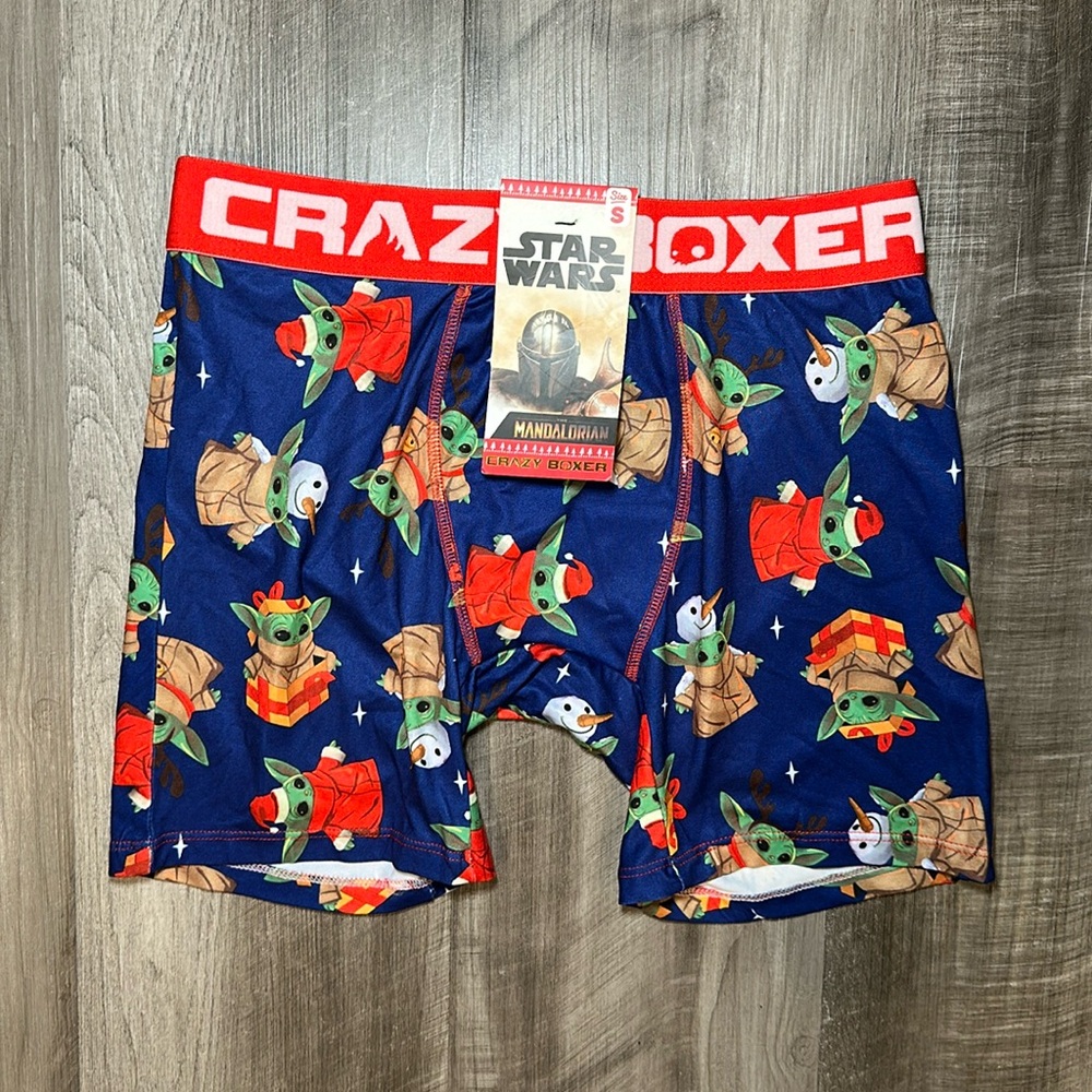 Star Wars The Mandalorian Baby Yoda Crazy Boxer Boxer Brief - Small